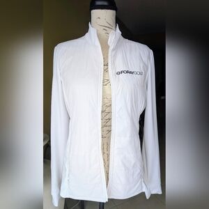 Foray Golf Women’s White Full-Zip Jacket Size S High Neck Performance